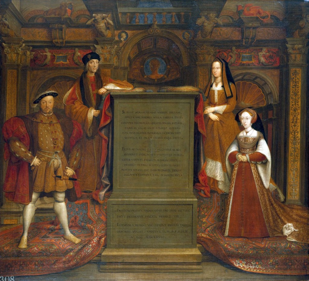 A copy of the Whitehall mural by Remigius van Leemput. The original was destroyed in a fire.